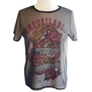 Layered Tattoo Graphic Tee, XS​​​​​, NWOT